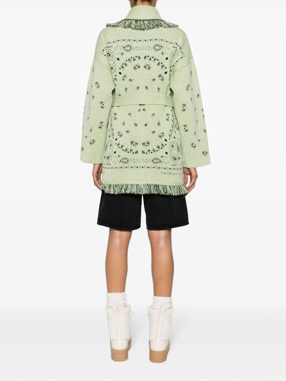 Cheap cashmere Alanui Women Icon cardigan bandana-jacquard 0731